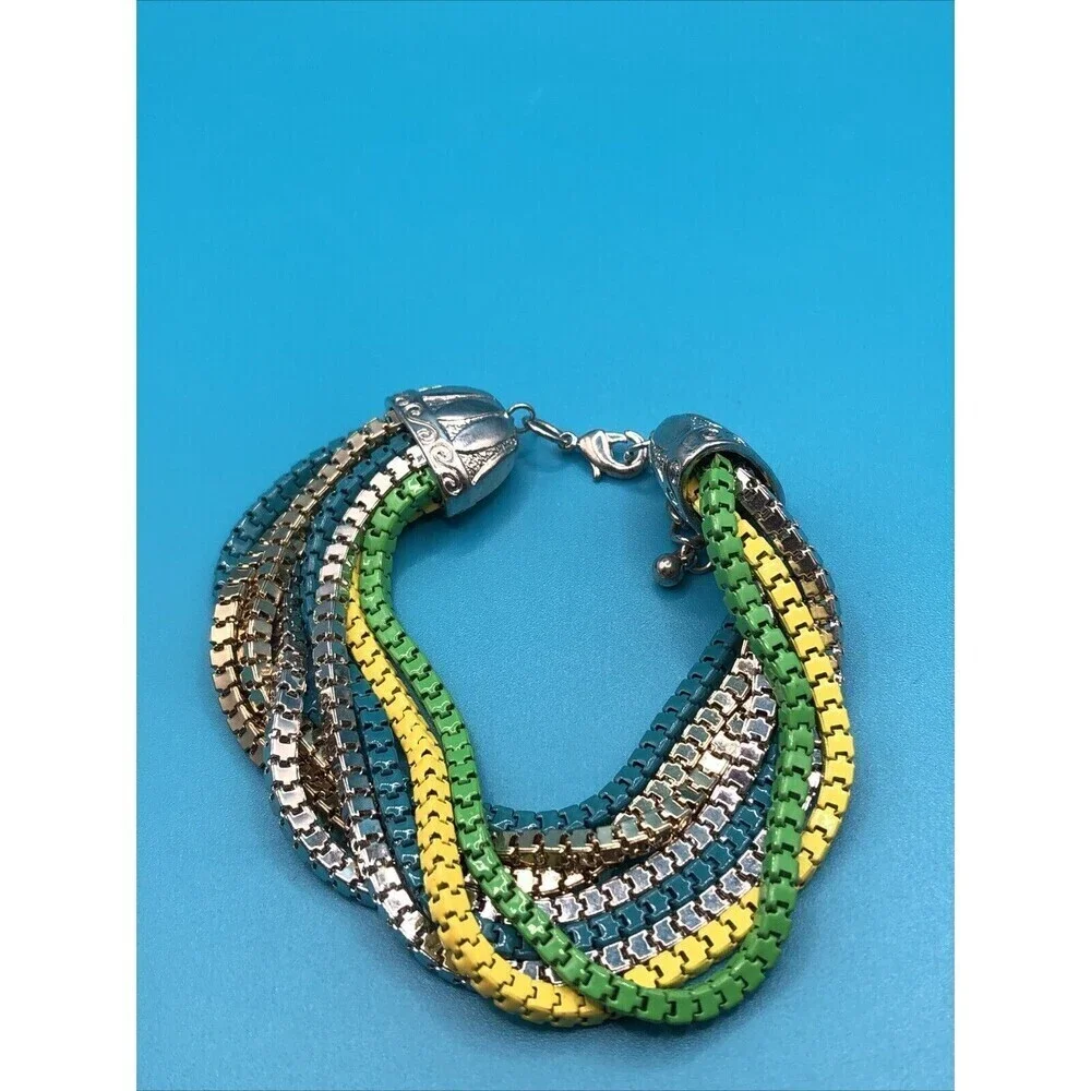 Boho Multicolor Strand Beaded Bracelet and Necklace